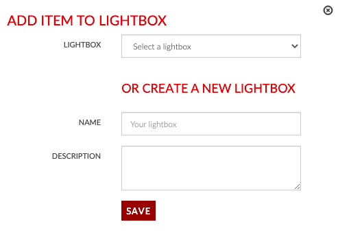 Add Item to Lightbox