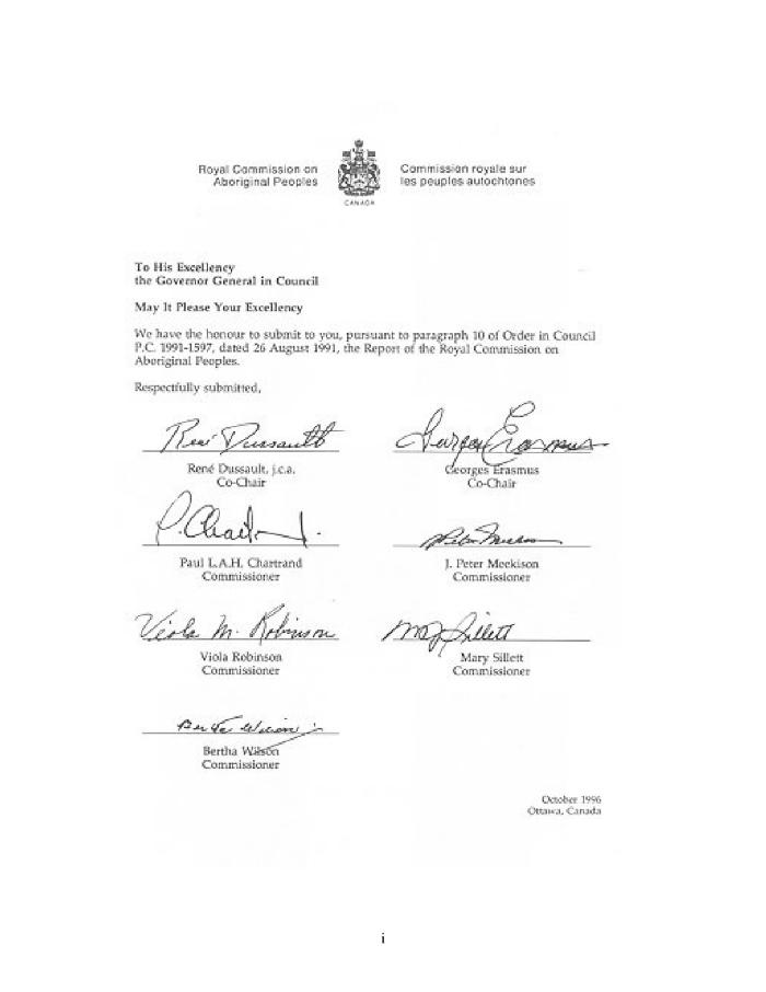 Report of the Royal Commission on Aboriginal Peoples