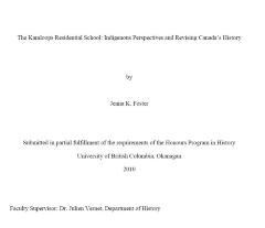 The Kamloops Residential School: Indigenous perspectives and revising Canada's history