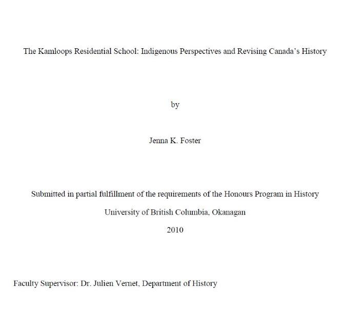 The Kamloops Residential School: Indigenous perspectives and revising Canada's history