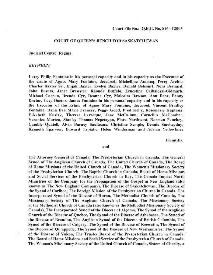 Response by Canada to Request for Directions