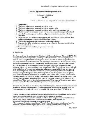 Canada's legal system hates Indigenous women