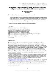 Reconcile this : Canada's oath to the Queen, the Doctrine of Discovery, Indigenous peoples, new Canadians and freedom of expression