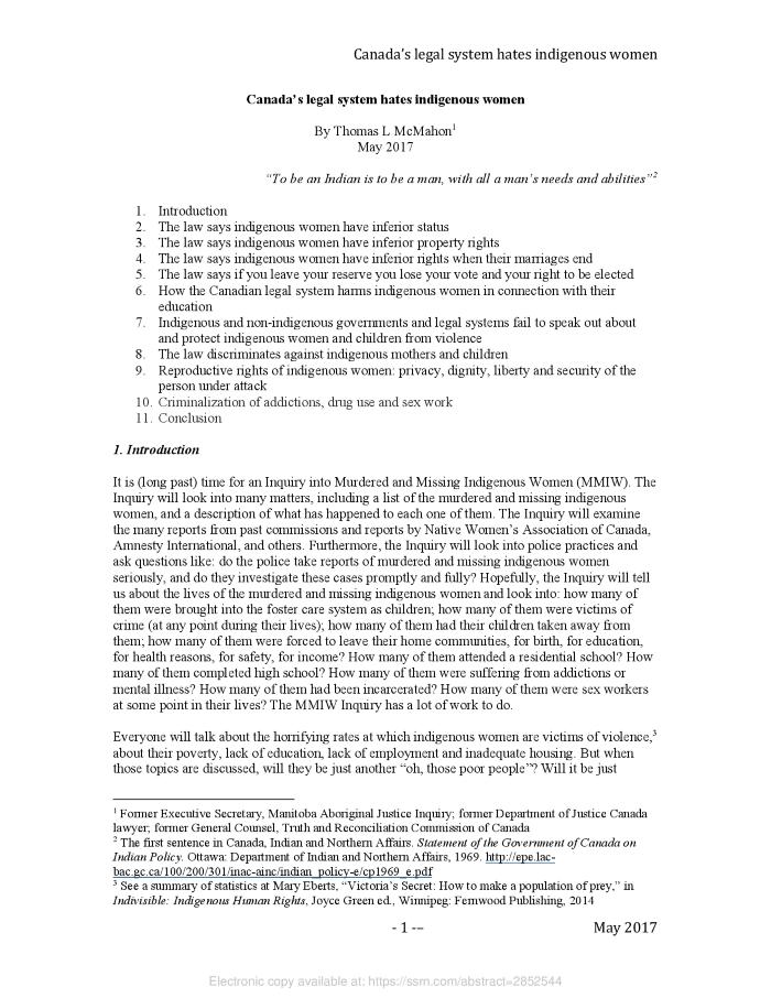 Canada's legal system hates Indigenous women