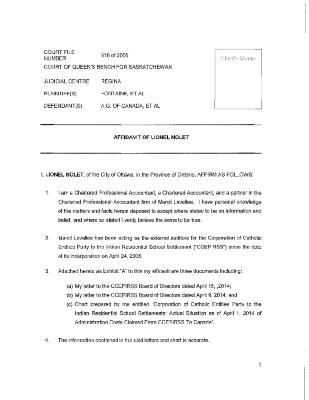 Affidavit of Lionel Nolet