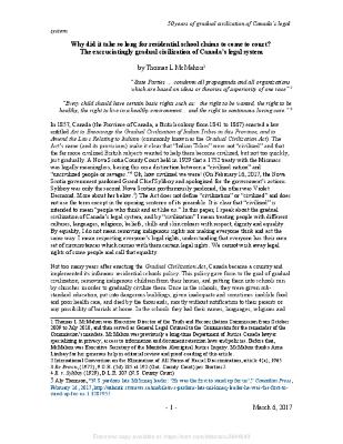 Why did it take so long for Indian Residential School claims to come to court? The excruciatingly gradual civilization of Canada's legal system