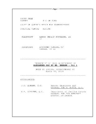 Transcript of Oral Questioning of Alexander Gay by Mr. Ehmann - Vol 1