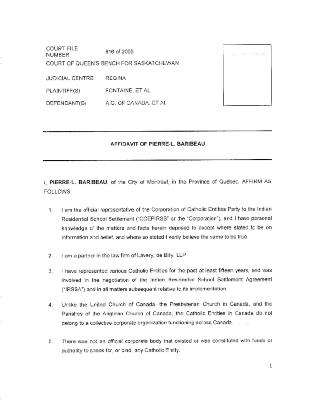 Affidavit of Pierre-L. Baribeau 