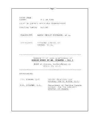 Transcript of Oral Questioning of Gordon Kuski by Mr. Schafer - Vol 1 