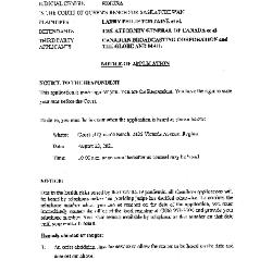 Notice of Application