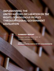 Implementing the UN Declaration on the Rights of Indigenous Peoples through federal government legislation 