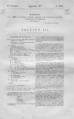 Report on the affairs of the Indians in Canada. Section III