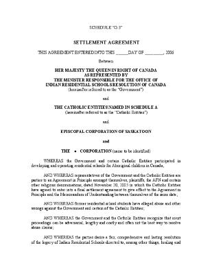 Settlement Agreement, Schedule "O-3"