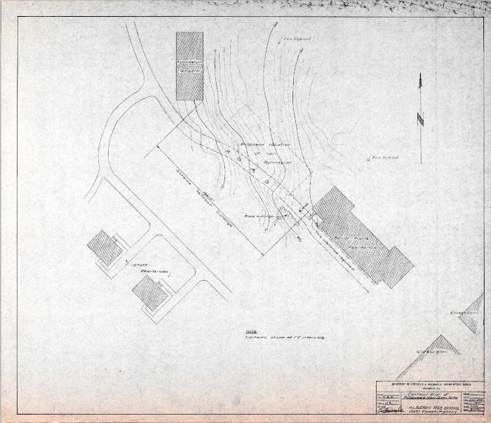 Contour Plan of Proposed New Gym Site Alberni Residential School West Coast Agency