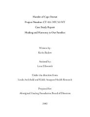 Case study report : healing and harmony in our families