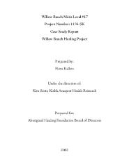 Case study report : Willow Bunch Healing Project