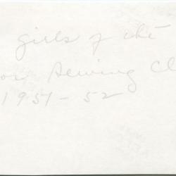 Part of the Senior Sewing Class, 1951-1952