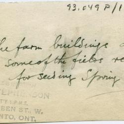 The farm buildings and some of the fields ready for seeding