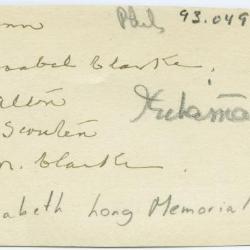 Staff of the Elizabeth Long Memorial Home