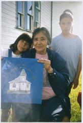 Quilt patch for General Council 2000 Toronto, ON. Tanis McNabb, Kokum Shirley Akapew embroidered the patch, Deidre Akapew