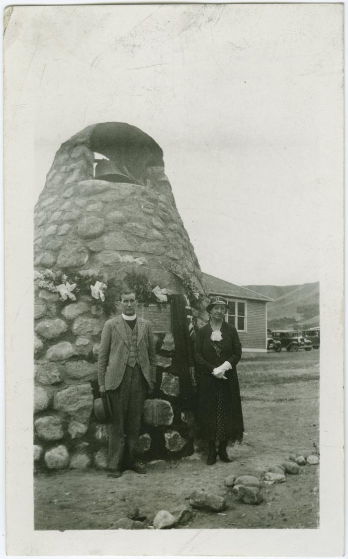 [Mrs. McKay, and nephew of the late Rev. McKay on the occasion of the unveiling of the cairn erected in memory of Rev. Hugh McKay, missionary to the Indians and former principal of Round Lake Residential School]
