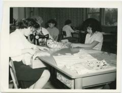 [Students at sewing class]