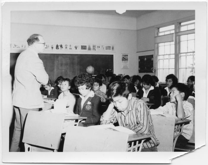 [Teacher and class, Alberni Indian Residential School]