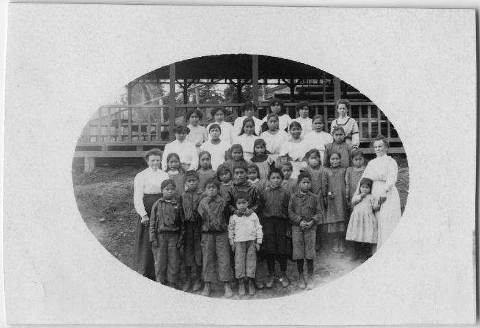 [Teachers and children, Elizabeth Long Memorial Home, Kitimat]