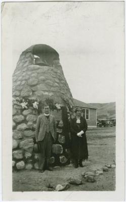 [Mrs. McKay, and nephew of the late Rev. McKay on the occasion of the unveiling of the cairn erected in memory of Rev. Hugh McKay, missionary to the Indians and former principal of Round Lake Residential School]