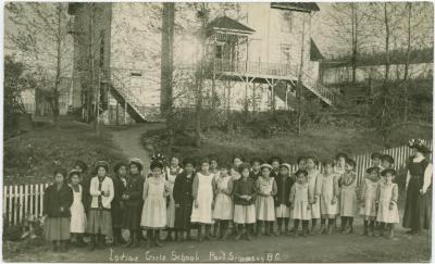 [Miss E. Black with her charges, Indian Girls' School, Port Simpson, B.C.]