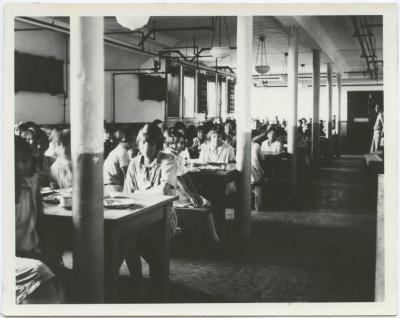 Children's dining room, Indian Residential School, Edmonton, Alta.