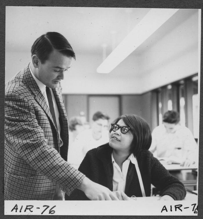 Alberni Indian Residence Alberni, B. C. Teacher and Indian student at the E. J. Dunn School in Port Alberni.