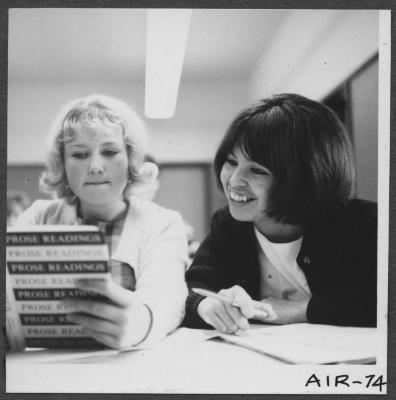 Alberni Indian Residence Alberni, B. C. Girls in class at E. J. Dunn School in Port Alberni, where some of the Indian residence students go.