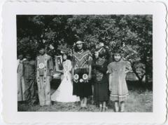 Indian children in theatrical costumes : we were invited to take the program to some towns, but someone with higher authority than the staff said "no more"