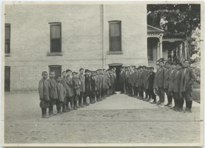 Indian boys at the Mount Elgin Indian Industrial Institute, Muncey