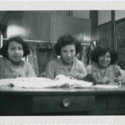 In the Sewing Room Mar. [March] 1952, Portage la Prairie Indian Res. [Residential] School