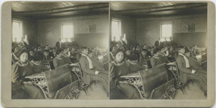 Class at the Mount Elgin Indian Industrial Institute, Muncey