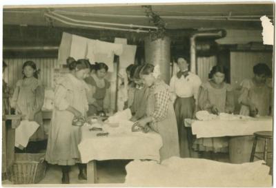 In the laundry room of the Coqualeetza Industrial School