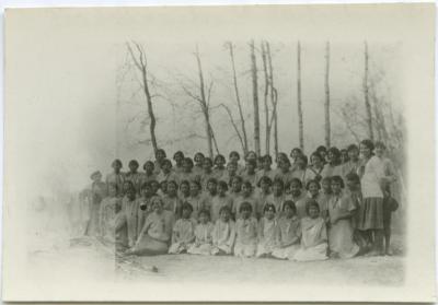 Group of female students, Indian Residential School, Edmonton, Alta.
