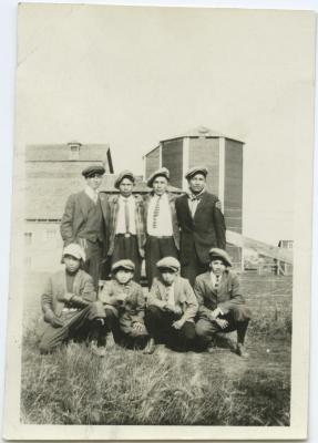 Eight male students, Indian Residential School, Edmonton, Alta.