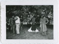 Indian children in theatrical costumes : we were invited to take the program to some towns, but someone with higher authority than the staff said "no more"