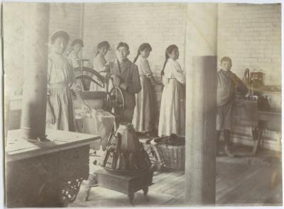 Pupils doing the laundry at the Mount Elgin Indian Industrial Institute, Muncey
