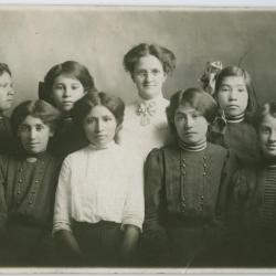 Miss High and her students, Brandon Industrial Institute