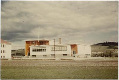 New school; 4 rooms, apt [apartment], office and basement rooms [Morley Residential School]