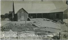 Institution barn undergoing repair, Muncey