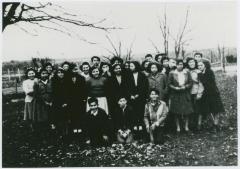 November 1946.  First group of pupils, Grades VII - X.  Picture taken by Mr. Johnston.
