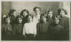 Miss High and her students, Brandon Industrial Institute