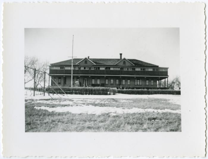 View of File Hills Residential School from the girls' playground