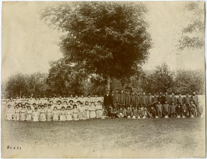 Students at the Mount Elgin Indian Industrial Institute, Muncey