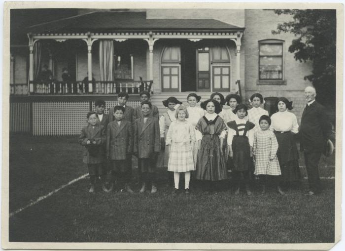 Some of the younger boys and girls at the Mount Elgin Indian Industrial Institute, Muncey